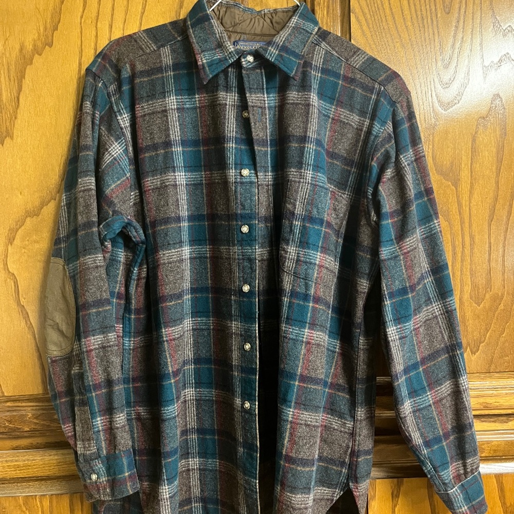 Plaid Men's Shirt - Blue and Gray